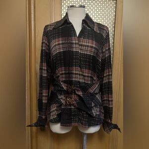 Retro FINLEY plaid top L